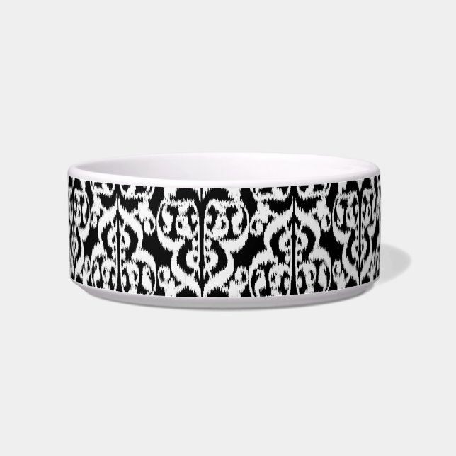 Écuelle Ikat Moorish Damask - blanc et noir (Gauche)
