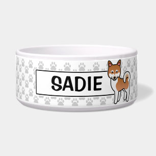 Écuelle Illustration de chien Alaskan Klee Kai rouge et bl
