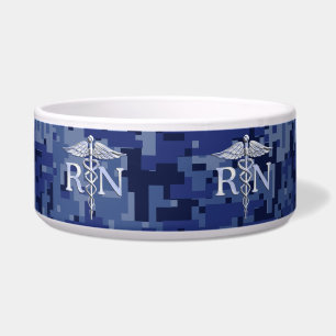 Écuelle Infirmière autorisée RN Caduceus sur Camo Bleu