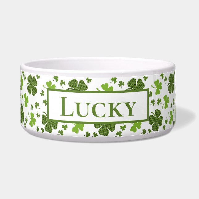 Écuelle Irish Personnalisé Grand Chien Bowl | Lucky (Devant)