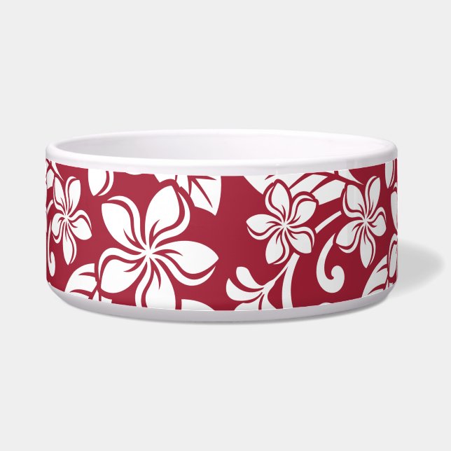 Écuelle ISLAND PLUMERIA (CARDINAL RED) Céramique Pet Bowl (Devant)