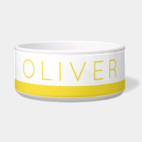 Jaune Bright Stripe Personnalisé Chien Alimentatio