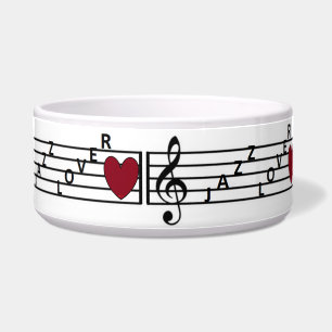 Écuelle Jazz Lover Ceramic Pet Bowl