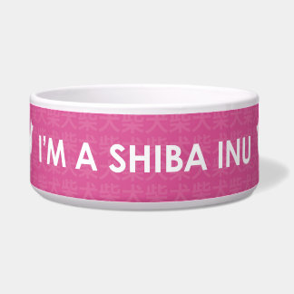 Écuelle Je suis une cuvette rose de Shiba Inu