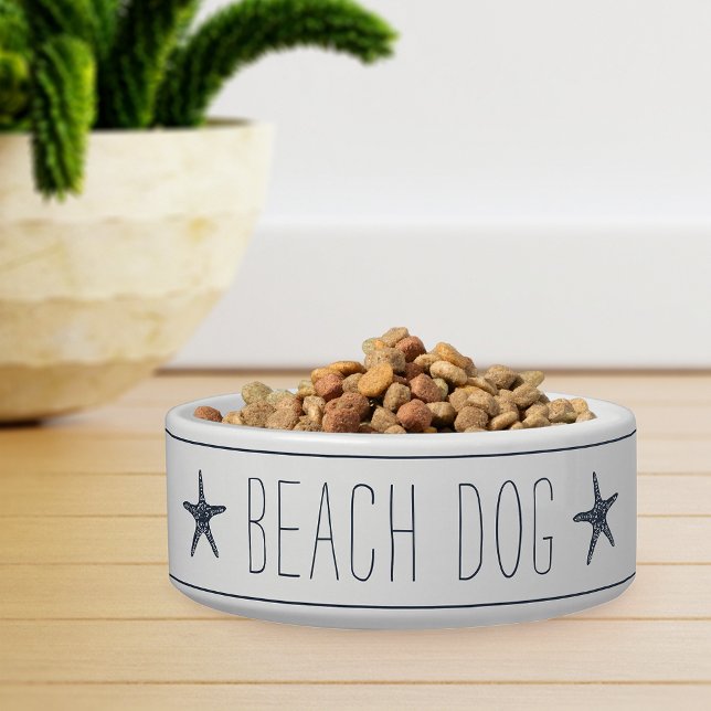 Écuelle Joli chien de plage Navy & White Starfish (Créateur téléchargé)