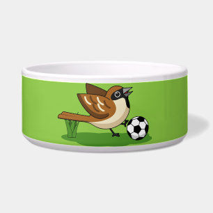 Écuelle Joli Dessin De Caricature Sparrow Jouer Au Footbal