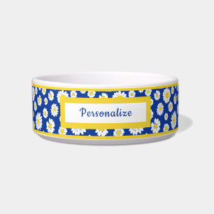 Écuelle Joli Fleur Motif Fleur Fleur Floral Bleu Jaune