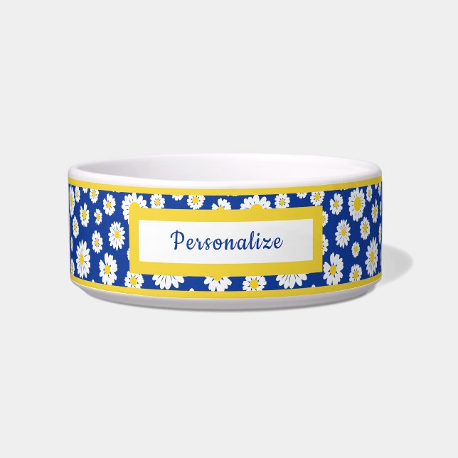 Écuelle Joli Fleur Motif Fleur Fleur Floral Bleu Jaune (Devant)