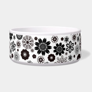 Écuelle Joli jeu moderne noir et blanc motif floral