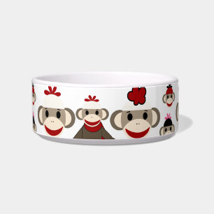 Écuelle Joli Motif de collage de singes rouges et roses