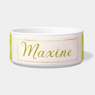 Écuelle Jolie couleur or Nom céramique Pet Bowl