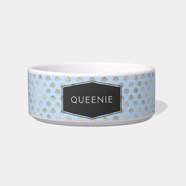 Écuelle Jolie Mignardise de Sirène Bleue en Or Coquillage  (Devant)