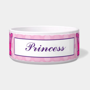 Écuelle Jolie princesse Crown Personalized Pet Bowls