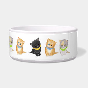 Écuelle Jolis chatons grand bol en céramique personnalisé 