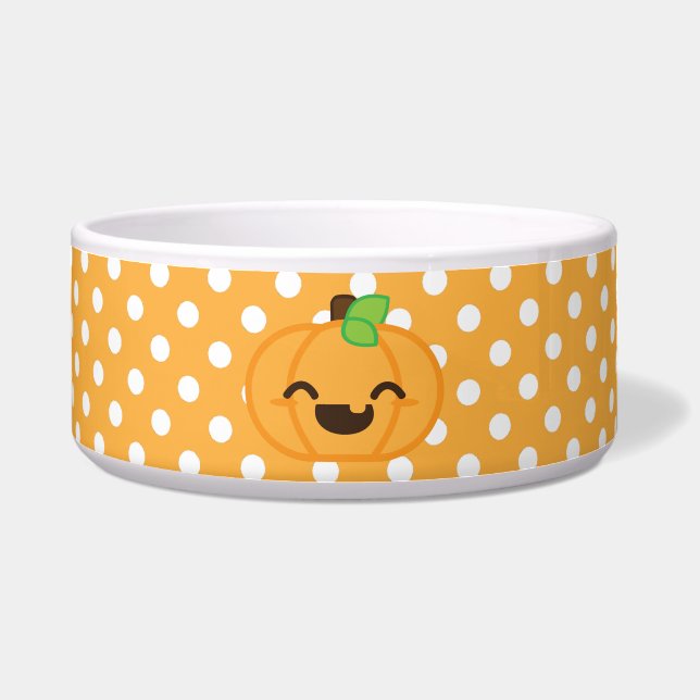 Écuelle Kawaii Jack O Lanern Citrouille Dog Bowl (Devant)