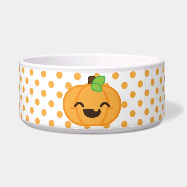 Écuelle Kawaii Jack O Lanern Citrouille Dog Bowl (Devant)