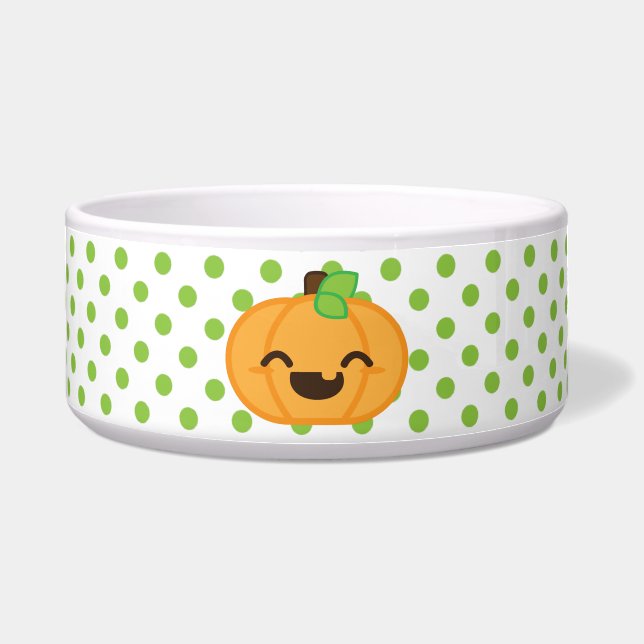 Écuelle Kawaii Jack O Lanern Citrouille Dog Bowl (Devant)