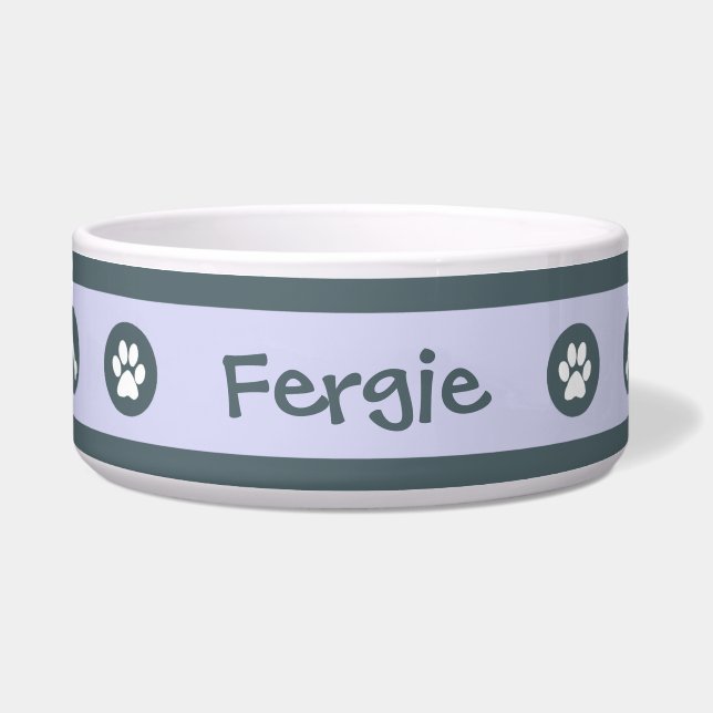 Écuelle La cuvette en pastel bleue personnalisée de chien (Devant)