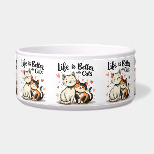 Écuelle La vie est meilleure avec les chats mignonne Chat 