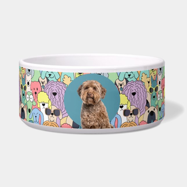 Écuelle Labradoodle photo personnalisée et nom Chig Bowl (Devant)