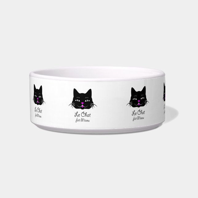 Écuelle Le chat français mignon indique le Meow ! (Gauche)