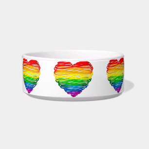 Écuelle Le cœur arc-en-ciel de SlipperyJoe griffonné tourb