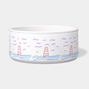Écuelle Le phare et la jetée en céramique Pet Bowl