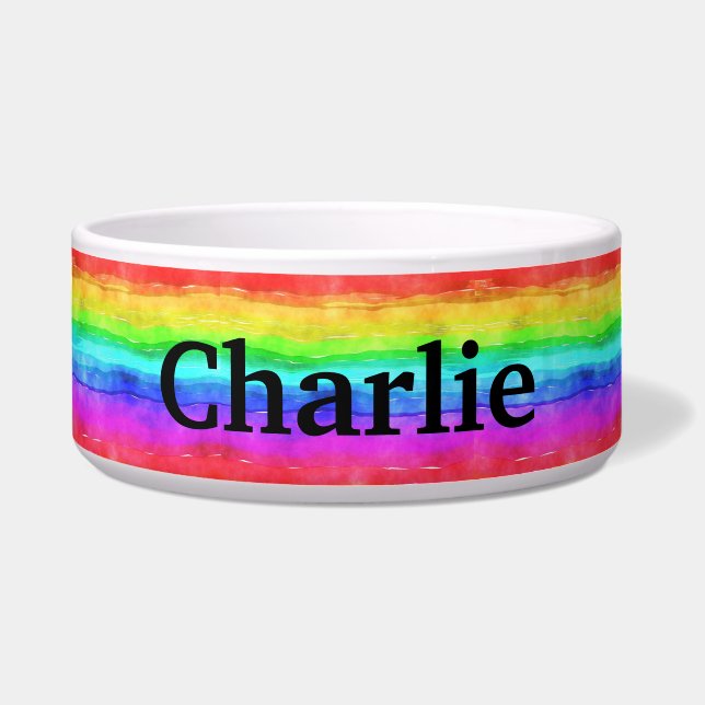 Écuelle Le Rainbow Personnalisé Cat/Dog Pet Bowl (Devant)