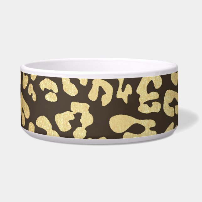Écuelle Leopard Cheetah Animal Skin Print Gold Glam Chic (Devant)