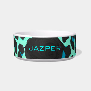Écuelle Léopard noir et Turquoise