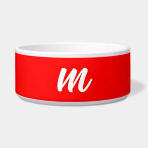 Écuelle LETTRE INITIALE CalliGRAPHIQUE BLANCHE ROUGE