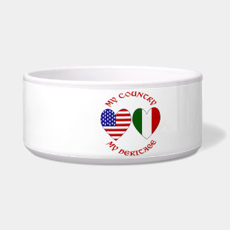Écuelle Lettres Rouges Italien USA Patrimoine National