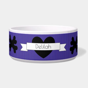 Écuelle Lignes pourpres avec Black Heart Dog Food Bowl HAM