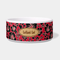 Lilikoi Paw Hibiscus Hawaïen Monogramme Rouge