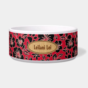 Écuelle Lilikoi Paw Hibiscus Hawaïen Monogramme Rouge