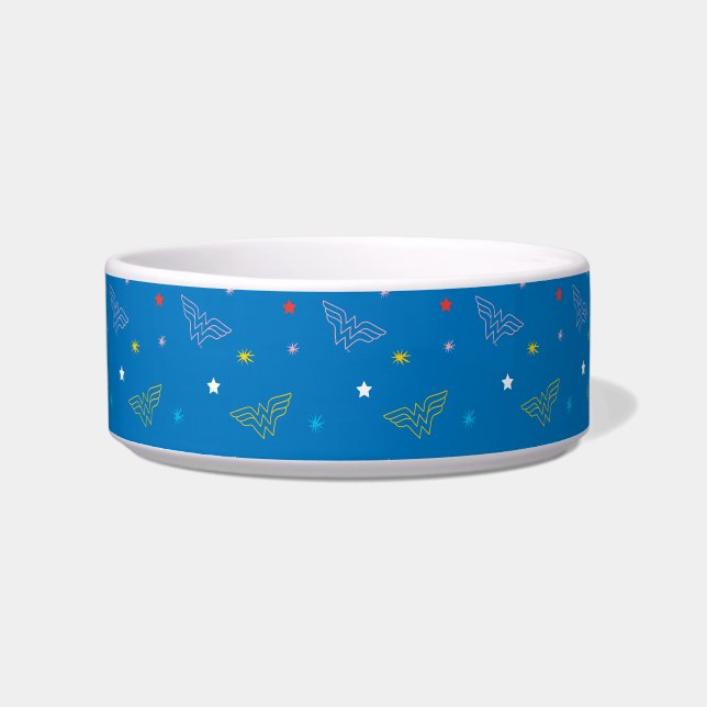 Écuelle Logo de Wonder Woman et étoiles motif bleu (Devant)