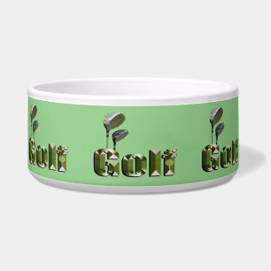 Écuelle Logo Du Nom De Golf Avec Clubs De Golf,