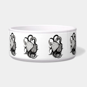 Écuelle Loup blanc avec art tribal coréen