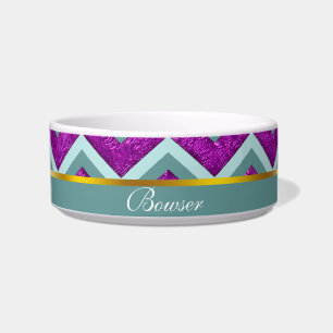Écuelle Magenta Foil et Turquoise ZigZag Motif