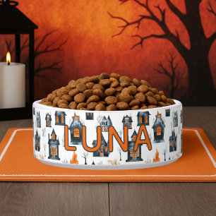 Écuelle Maisons hantées miniatures Halloween Nom personnal