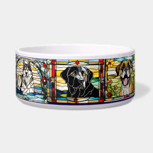 Mange pour chien en verre coloré