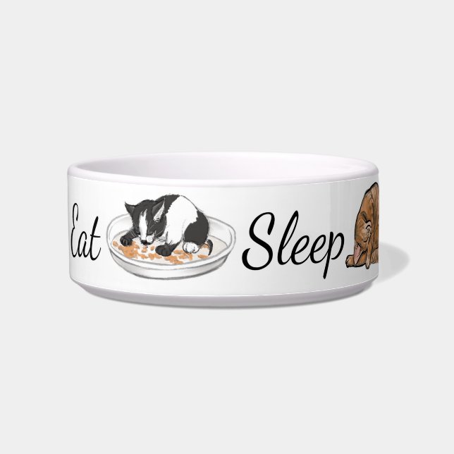 Écuelle Mangez le sommeil Jouer Répéter le CAT BOWL (Gauche)