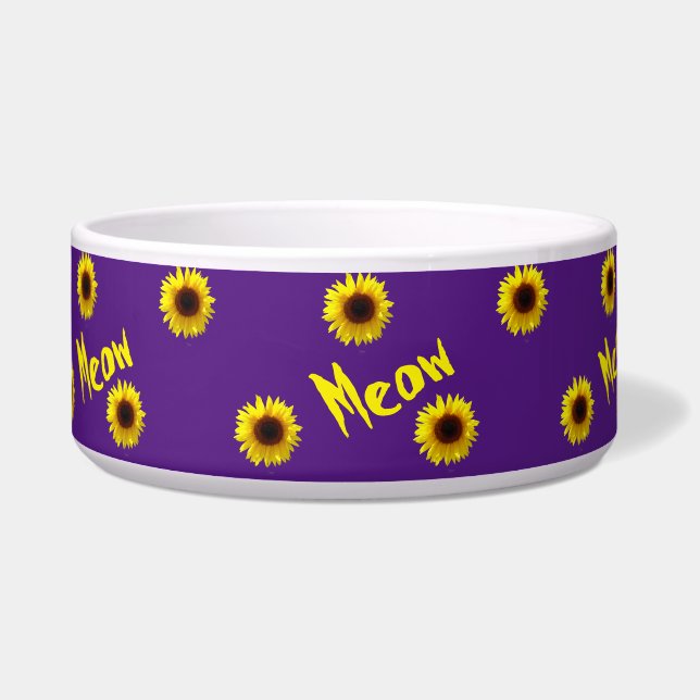 Écuelle Meow Meow - Sunflowers Pet Bowl (Gauche)