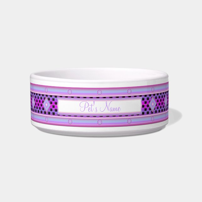 Écuelle Métal violet avec carrés noirs (Devant)