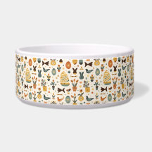 Mid‑Century Modern Easter Pet Bowl | Retro Bunny
