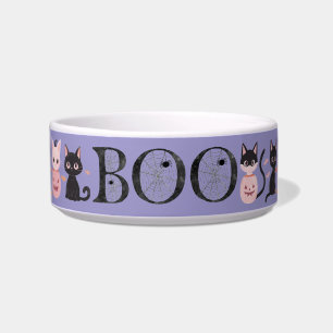 Écuelle Mignon Bol Nourriture Chat Halloween Noir Rose Vio