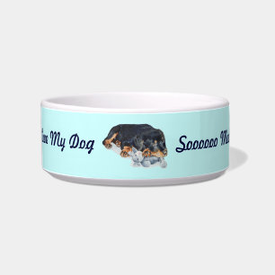 Écuelle mignon chiot chien rottweiler bouddling ourson art