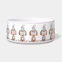 Écuelle Mignonne chien Whimsical avec chat sur sa tête