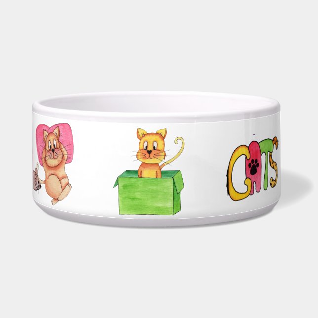Écuelle Mignonne Un Jour Dans La Vie D'Un Chat Chat (Droite)