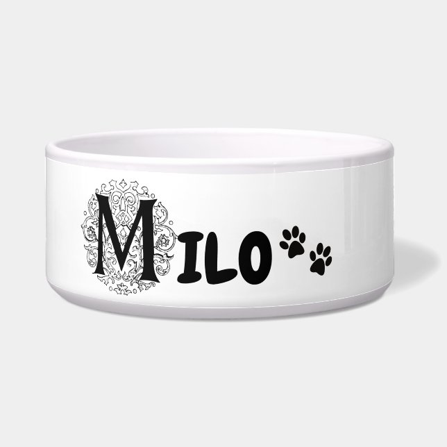 Écuelle Milo - Chiens et chats nom bowl (Devant)